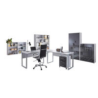 BÜRO - Anthrazit Hochglanz/Grau, MODERN, Holzwerkstoff/Metall - MID.YOU
