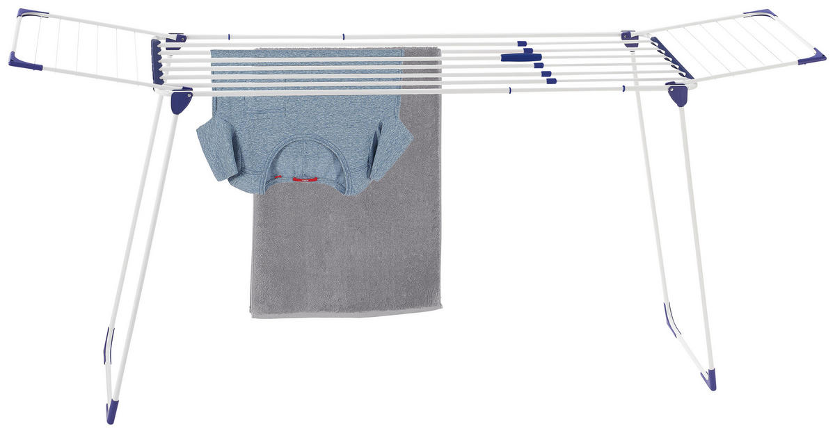 STOJACÍ SUŠÁK NA PRÁDLO - bílá/modrá, Basics, plast (56,3/117,5/7cm) - Leifheit