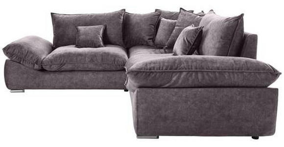 ECKSOFA in Velours Dunkelgrau  - Chromfarben/Dunkelgrau, KONVENTIONELL, Kunststoff/Textil (247/247cm) - Carryhome