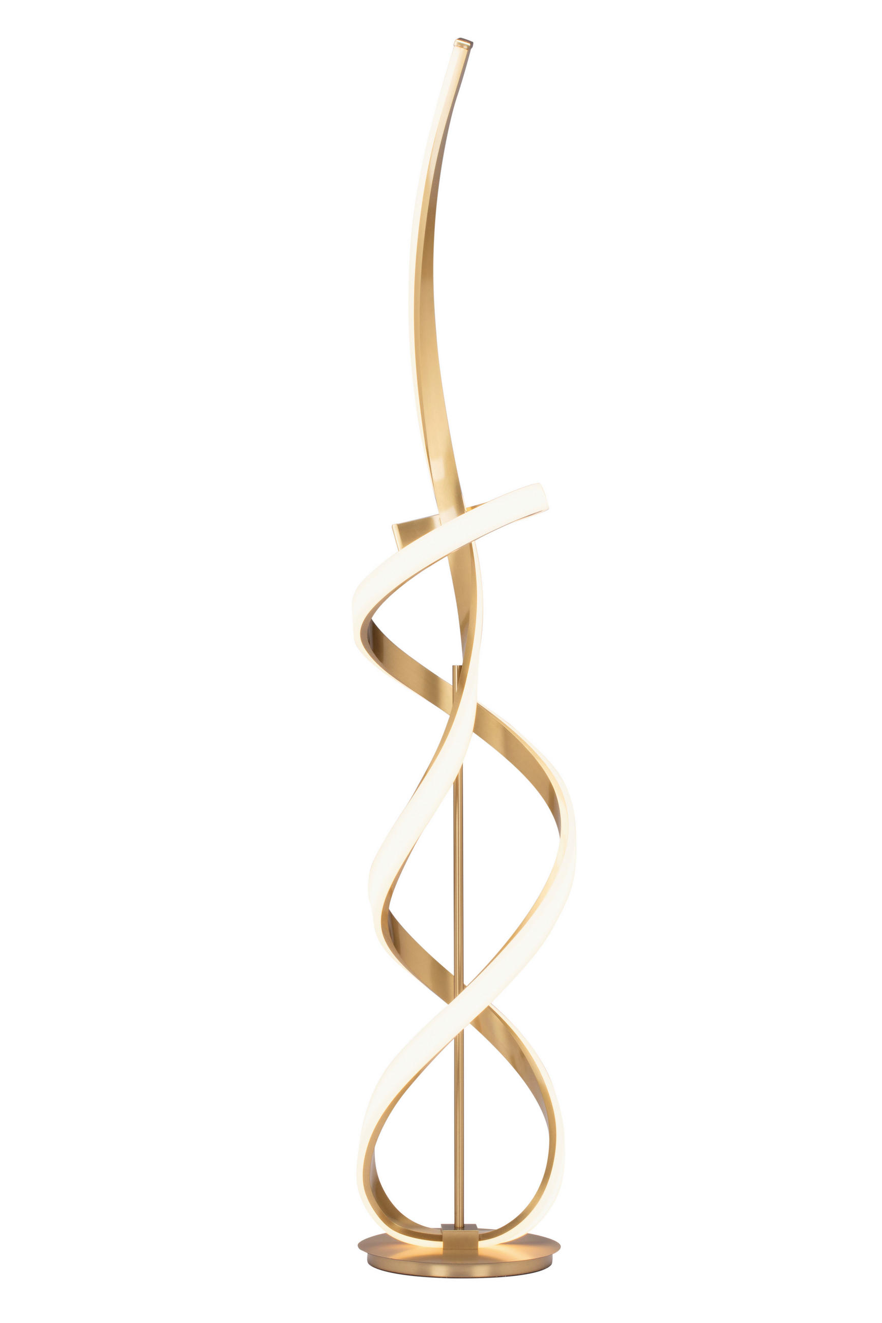 LED-STEHLEUCHTE 25/137 cm    - Goldfarben/Weiß, Design, Kunststoff/Metall (25/137cm) - Dieter Knoll