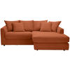 ECKSOFA Rostfarben Cord  - Rostfarben/Schwarz, Design, Kunststoff/Textil (235/175cm) - home24