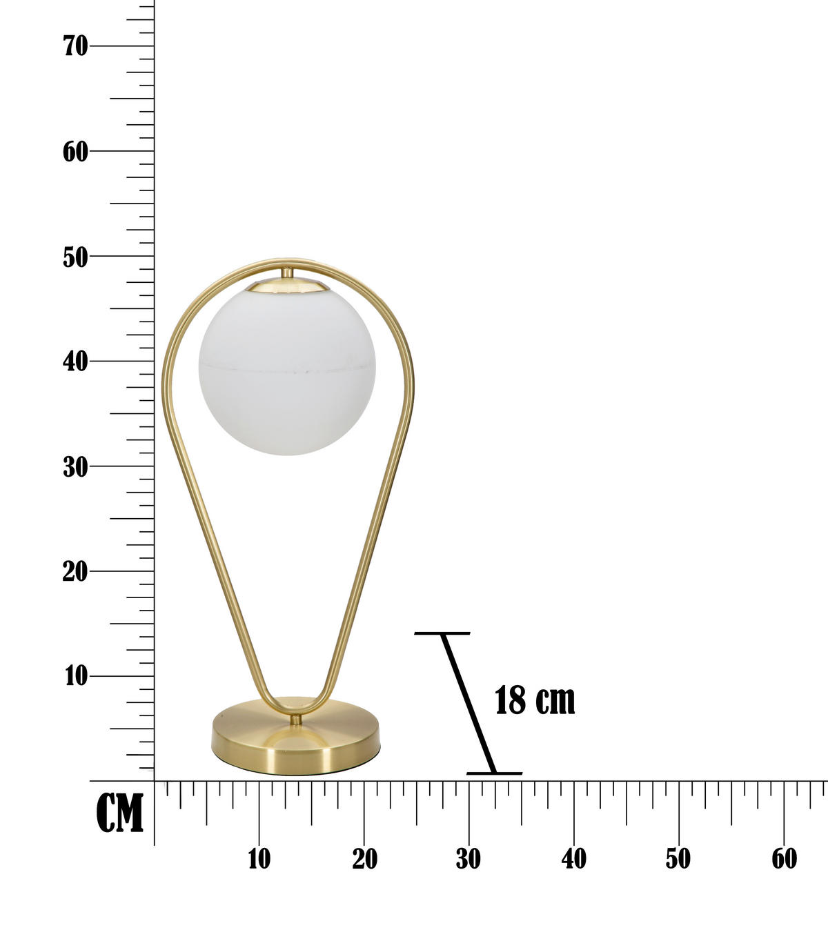 TISCHLEUCHTE 25/18/50 cm  - Goldfarben/Weiß, Trend, Glas/Metall (25/18/50cm) - Mauro Ferretti