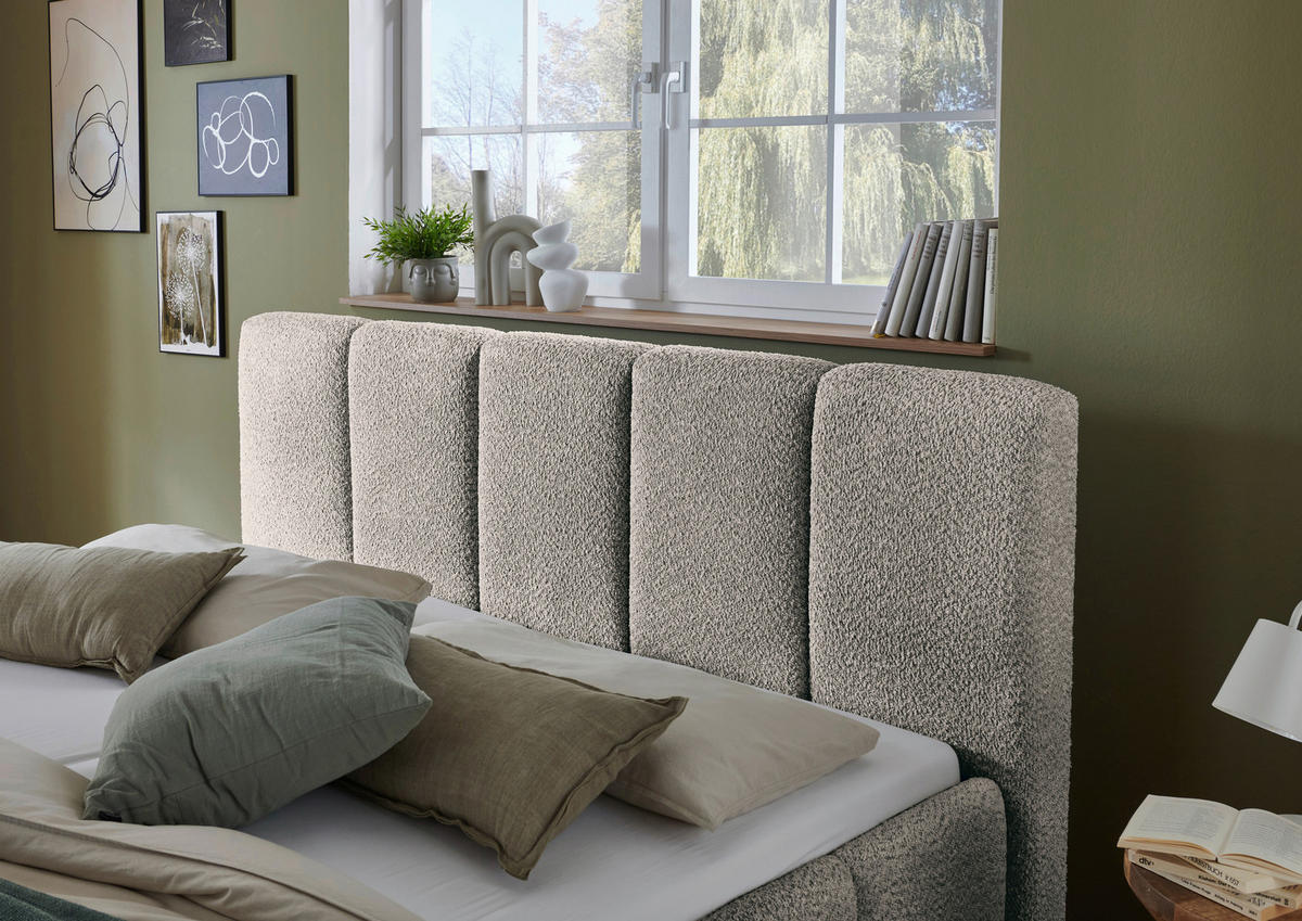POLSTERBETT 180/200 cm  in Grau  - Schwarz/Grau, Design, Holz/Textil (180/200cm) - Xora