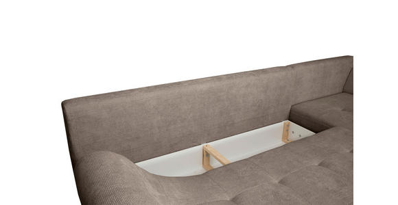 ECKSOFA Braun Struktur - Schwarz/Braun, KONVENTIONELL, Textil/Metall (274/194cm) - Carryhome