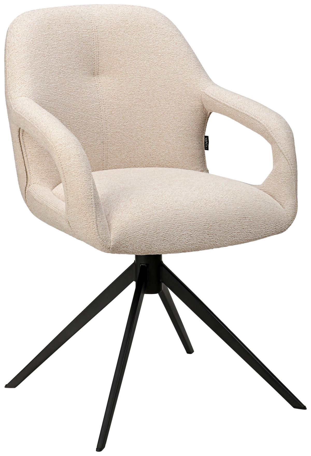 ARMLEHNSTUHL  in Eisen Webstoff  - Beige/Schwarz, Design, Textil/Metall (59,5/85,5/61,5cm) - Novel