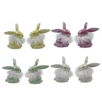 DEKOHASE - Gelb/Lila, LIFESTYLE, Keramik/Textil (7,6/12,3/5,7cm)