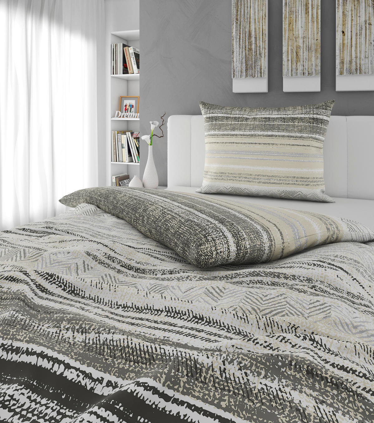 POVLEČENÍ, flanel, šedohnědá, 140/200 cm - šedohnědá, textil (140/200cm) - Esposa