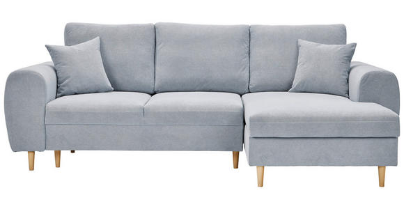 ECKSOFA  in Webstoff Hellgrau  240/145 cm  - Hellgrau/Naturfarben, KONVENTIONELL, Holz/Textil (240/145cm) - Carryhome