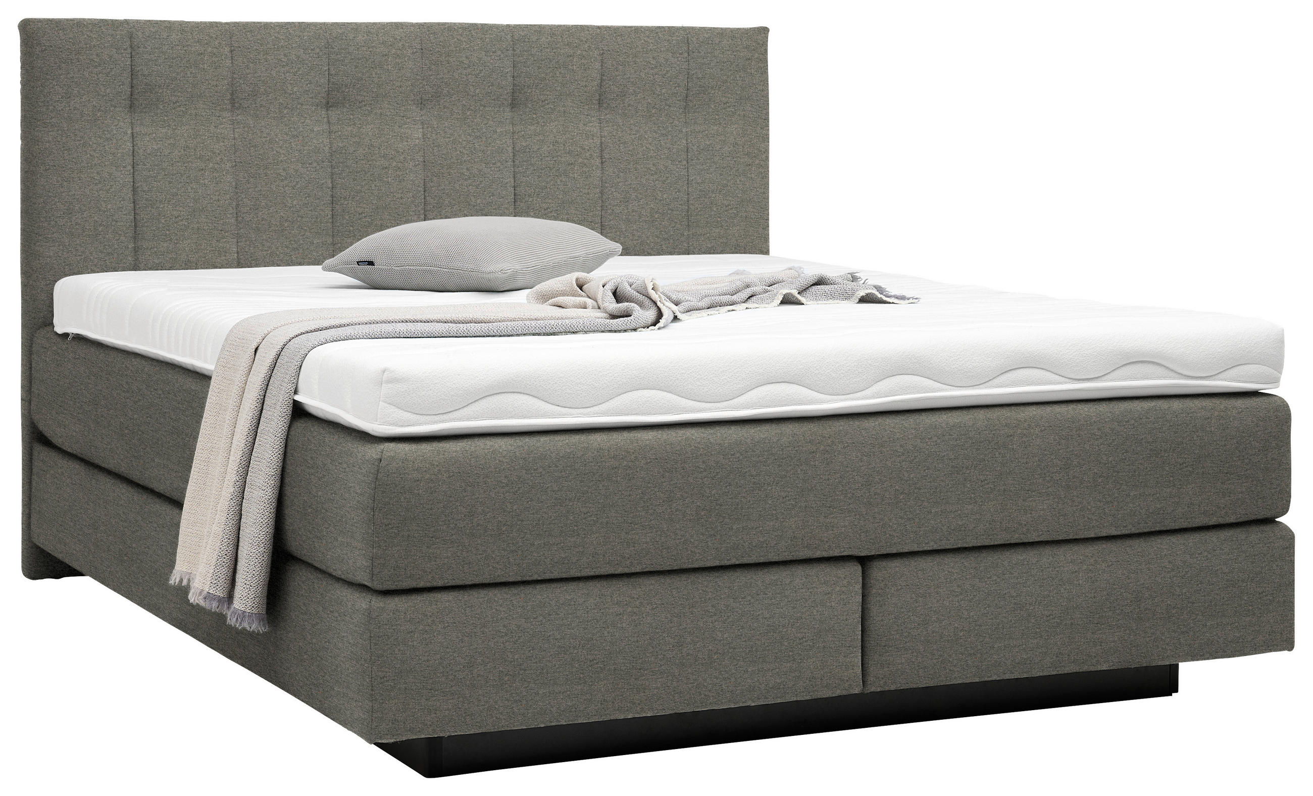 BOXSPRINGBETT 160/200 cm  in Braun  - Schwarz/Braun, Design, Holzwerkstoff/Kunststoff (160/200cm) - Beldomo - Sleep