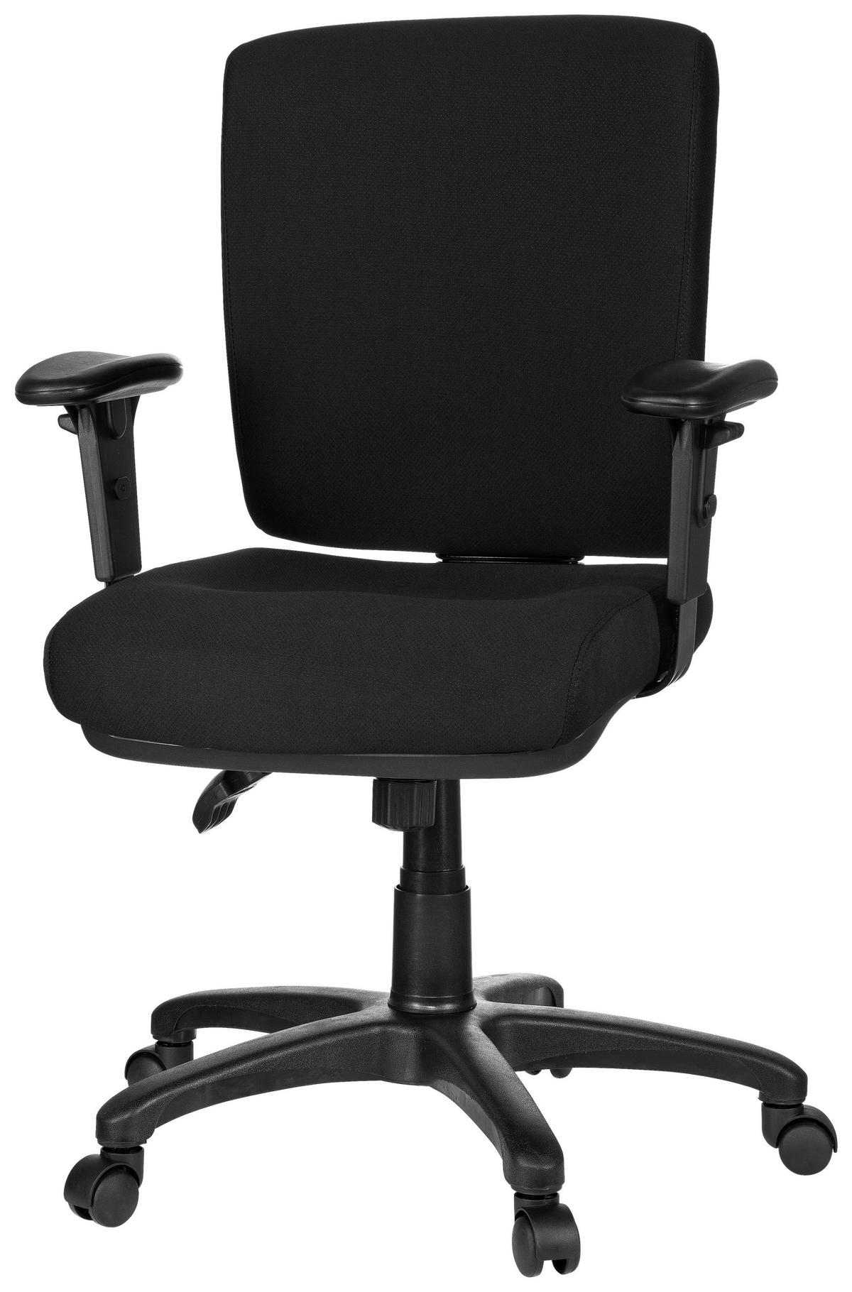 VRTLJIVI STOL umetna masa, tekstil črna  - črna, Basics, umetna masa/tekstil (56/114/45cm) - MID.YOU