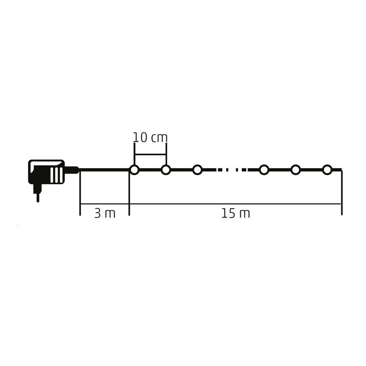 FÉNYFÜZÉR - fehér, Basics, műanyag (1500cm)