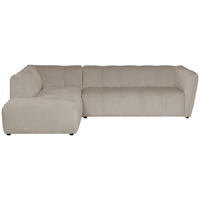 ECKSOFA LIVOLI in Chenille Creme  218/260 cm  - Creme/Schwarz, Design, Textil (218/260cm) - MID.YOU