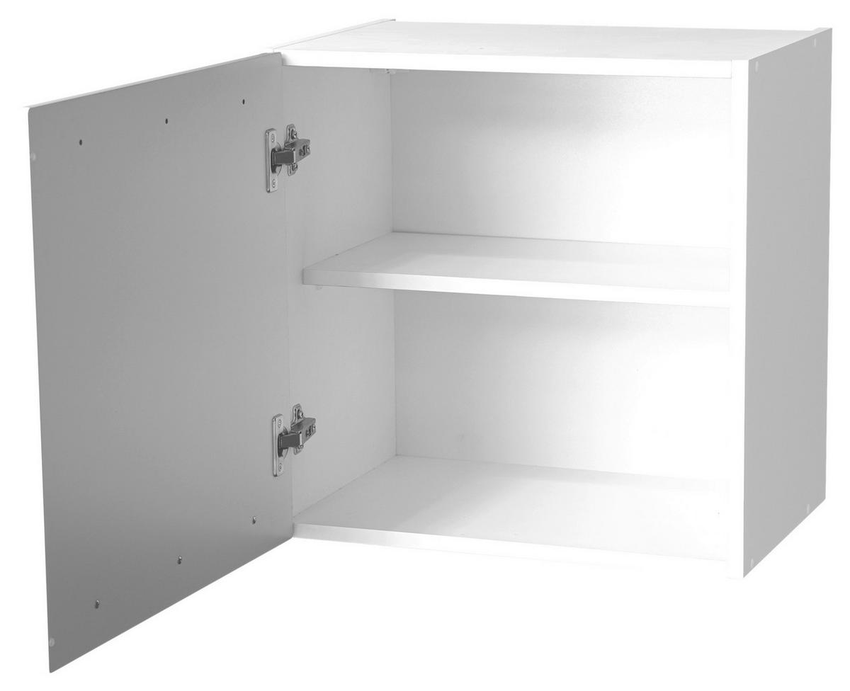 KÜCHENOBERSCHRANK 50/50/34,6 cm  in Weiß, Weiß Hochglanz  - Weiß Hochglanz/Silberfarben, Basics, Holzwerkstoff/Kunststoff (50/50/34,6cm) - MID.YOU