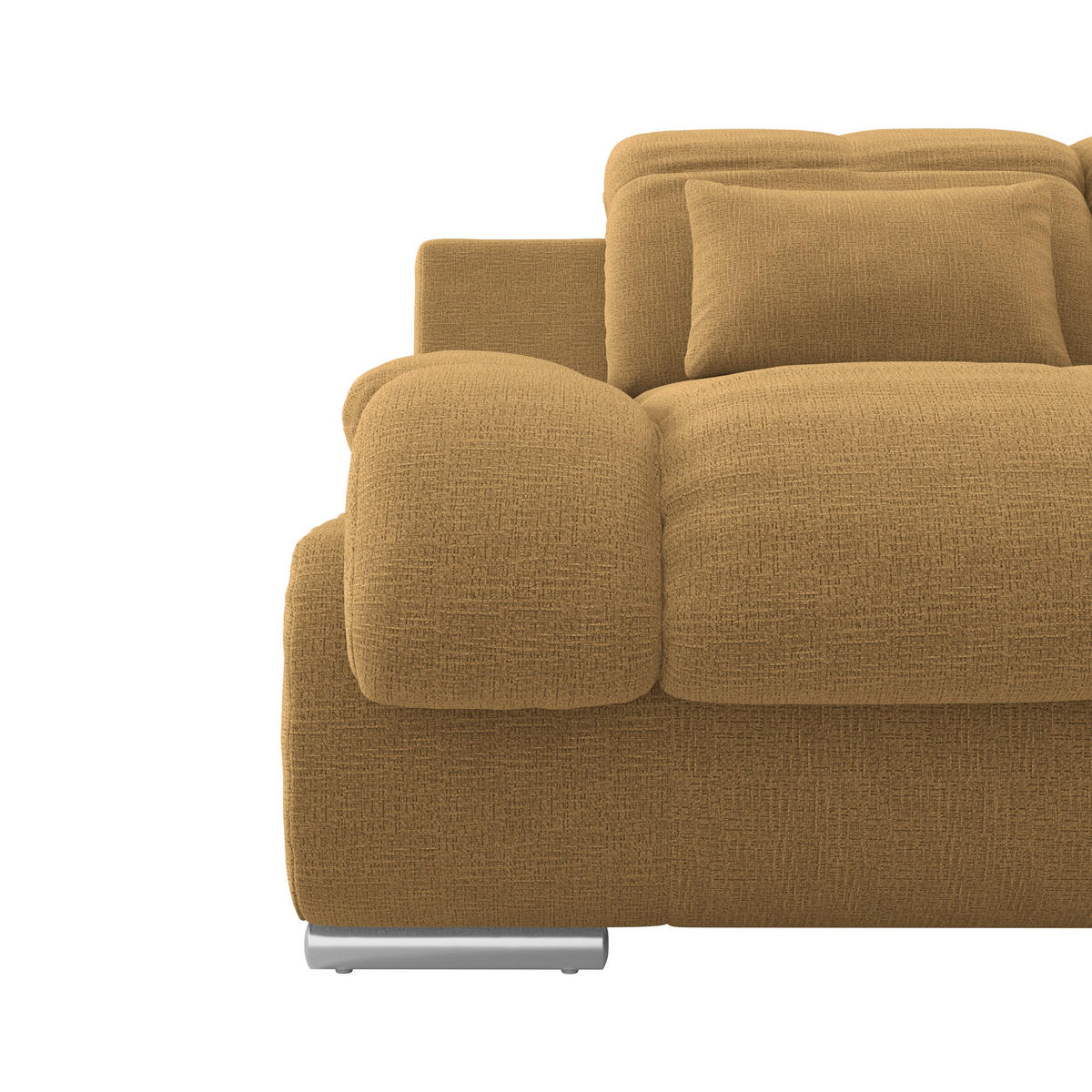 WOHNLANDSCHAFT MULTI Senfgelb Chenille  - Chromfarben/Senfgelb, MODERN, Textil/Metall (184/345/228cm) - Livetastic
