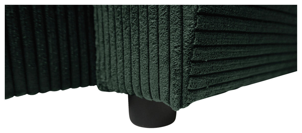WOHNLANDSCHAFT TERMOLI Dunkelgrün Cord  - Dunkelgrün/Schwarz, Design, Kunststoff/Textil (212/297/155cm) - MID.YOU