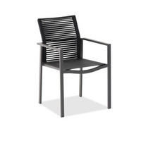 ARMLEHNSTUHL  stapelbar   Anthrazit, Schwarz  - Anthrazit/Schwarz, Design, Textil/Metall (56/88/61cm) - Niehoff Garden