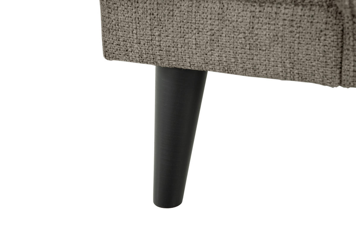 3-SITZER-SOFA in Webstoff Taupe  - Taupe/Schwarz, Design, Holz/Textil (218/77/93cm) - MID.YOU