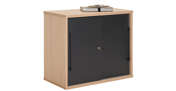 AKTENSCHRANK Anthrazit, Eichefarben  - Eichefarben/Anthrazit, Design, Holzwerkstoff (80/72-78/43cm) - Moderano