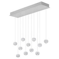 LED-HÄNGELEUCHTE Musterring 114/30/195 cm  - Transparent/Weiß, Design, Kunststoff/Metall (114/30/195cm) - Musterring