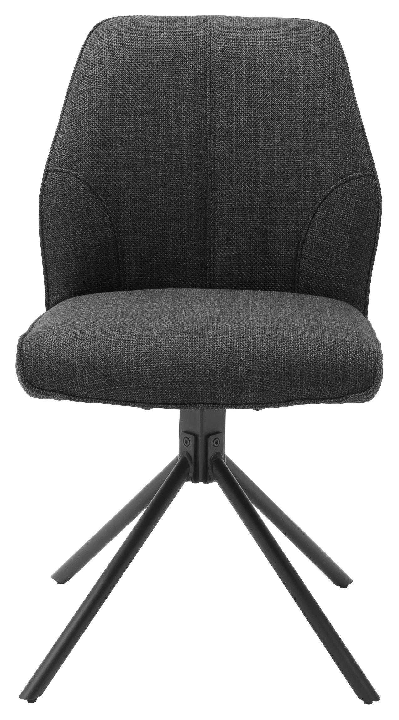 STUHL Webstoff Anthrazit  - Anthrazit/Schwarz, Design, Textil/Metall (49/87/61cm) - Carryhome