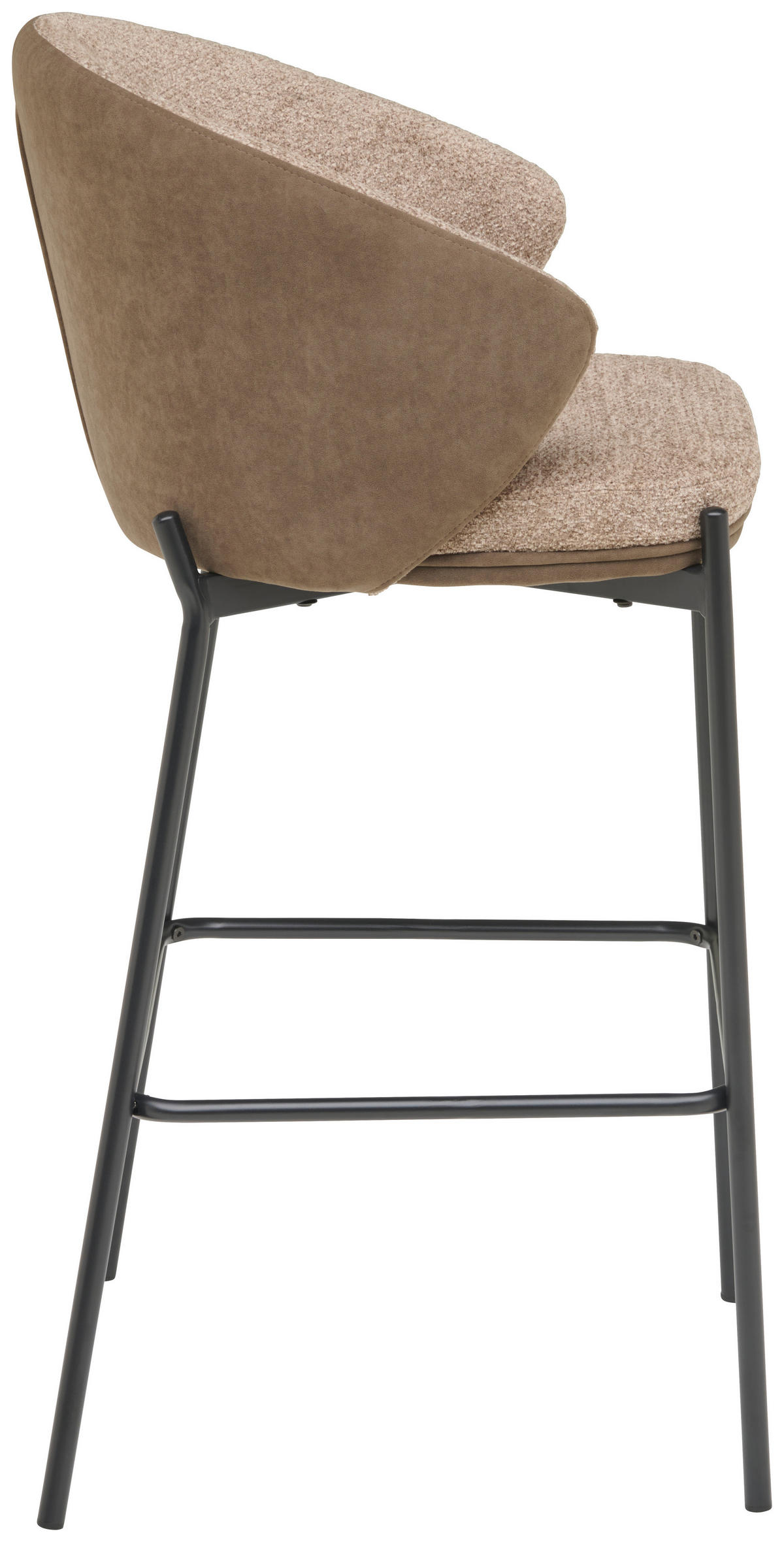 BAROVÁ ŽIDLE, hnědá - černá/hnědá, Moderní, kov/textil (53,5/101/54cm) - MID.YOU