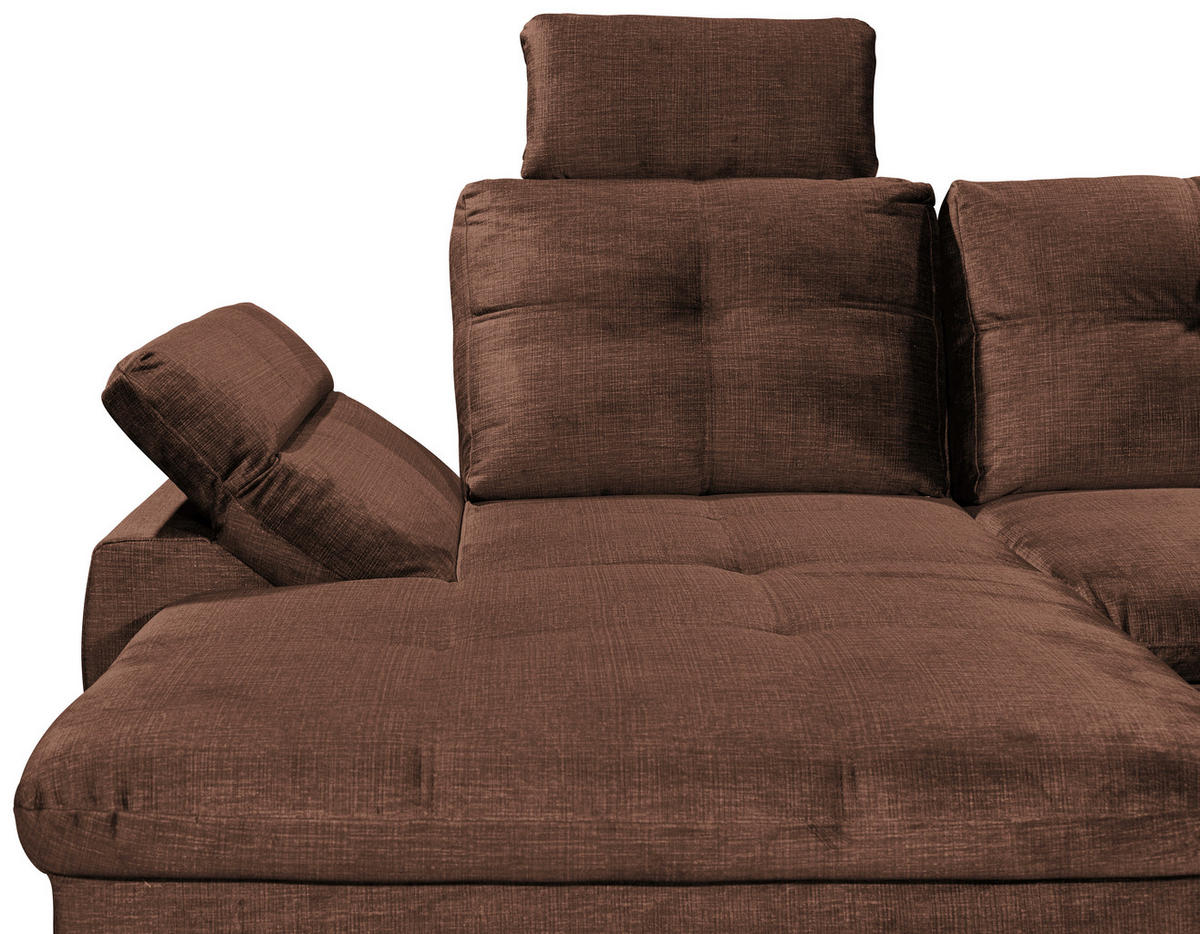 WOHNLANDSCHAFT in Mikrovelours Kupferfarben  - Schwarz/Kupferfarben, Konventionell, Kunststoff/Textil (127/334/217cm) - Carryhome