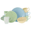 KOMPLETT SERVIS Confetti 16 delar  - ljusgrön/ljusblå, Basics, keramik - Creatable