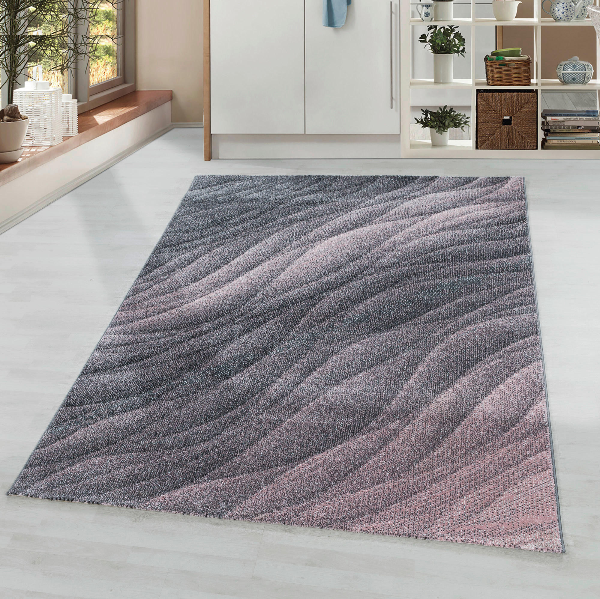 VÄVD MATTA 80/150 cm Ottawa 4206 pink  - pink, Design, textil (80/150cm)