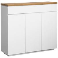 SCHUHSCHRANK Eiche massiv Weiß, Eichefarben  - Eichefarben/Weiß, KONVENTIONELL, Holz/Holzwerkstoff (136/115/41,5cm) - Novel