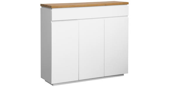 SCHUHSCHRANK 136/115/41,5 cm  - Eichefarben/Weiß, KONVENTIONELL, Holz/Holzwerkstoff (136/115/41,5cm) - Novel
