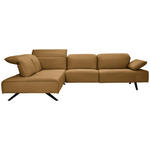 ECKSOFA  in Echtleder Currygelb  230/290 cm  - Currygelb/Anthrazit, Design, Leder/Metall (230/290cm) - Johann Jakob