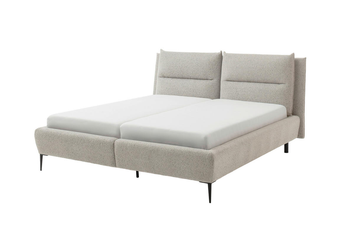 POLSTERBETT 180/200 cm  in Creme, Schwarz  - Creme/Schwarz, Modern, Holzwerkstoff/Textil (180/200cm) - MID.YOU