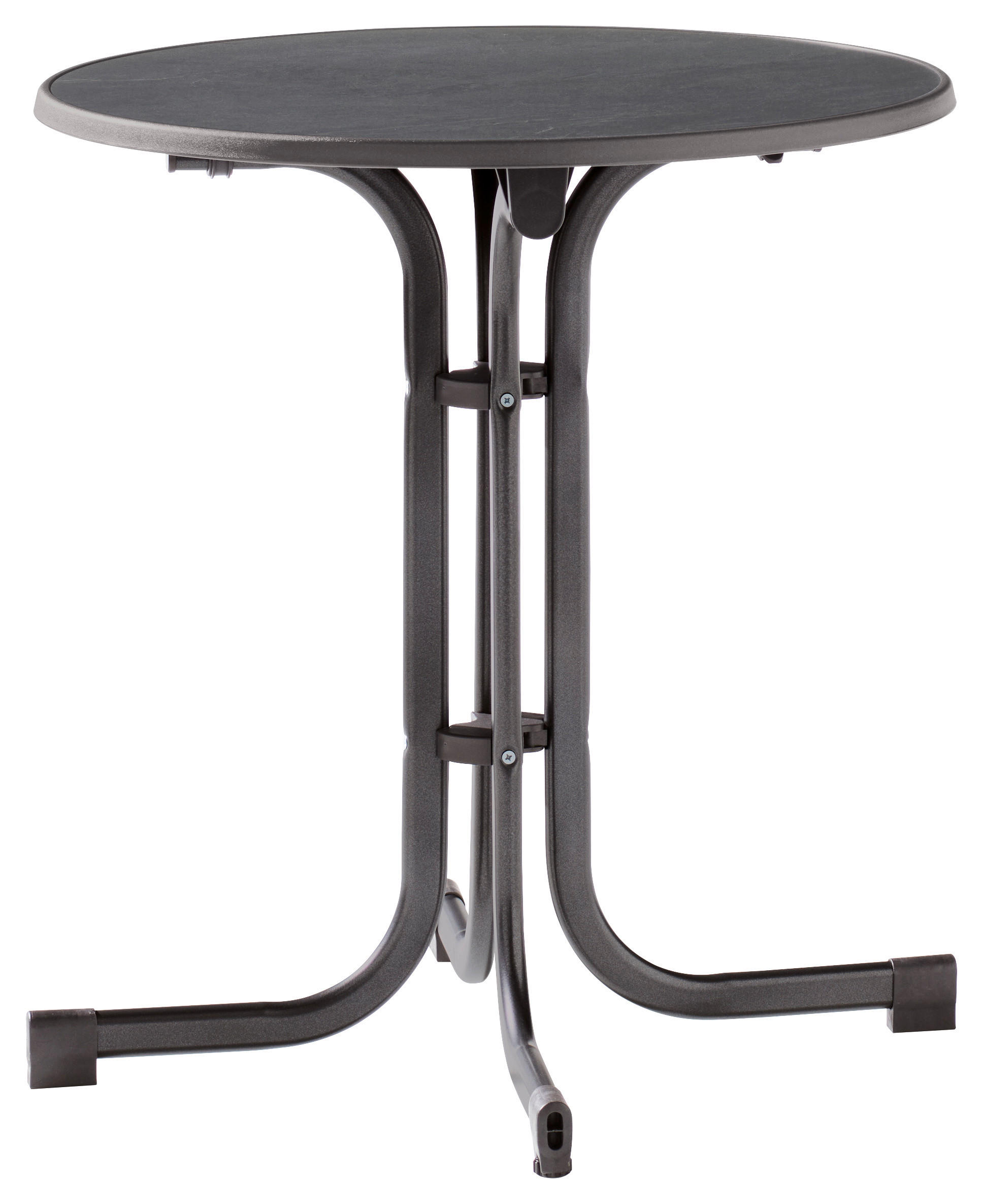 GARTENTISCH 70/70/72 cm Holzwerkstoff rund  - Dunkelgrau/Anthrazit, MODERN, Holzwerkstoff/Metall (70/70/72cm) - Sieger