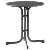 GARTENTISCH 70/70/72 cm Holzwerkstoff rund  - Dunkelgrau/Anthrazit, MODERN, Holzwerkstoff/Metall (70/70/72cm) - Sieger