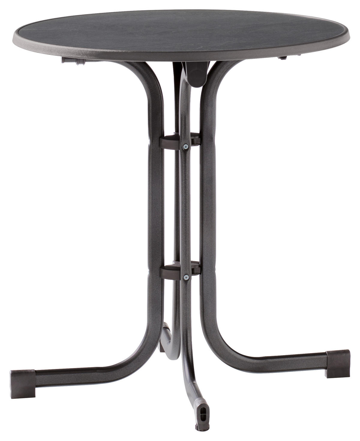 GARTENTISCH 70/70/72 cm Holzwerkstoff rund  - Dunkelgrau/Anthrazit, MODERN, Holzwerkstoff/Metall (70/70/72cm) - Sieger