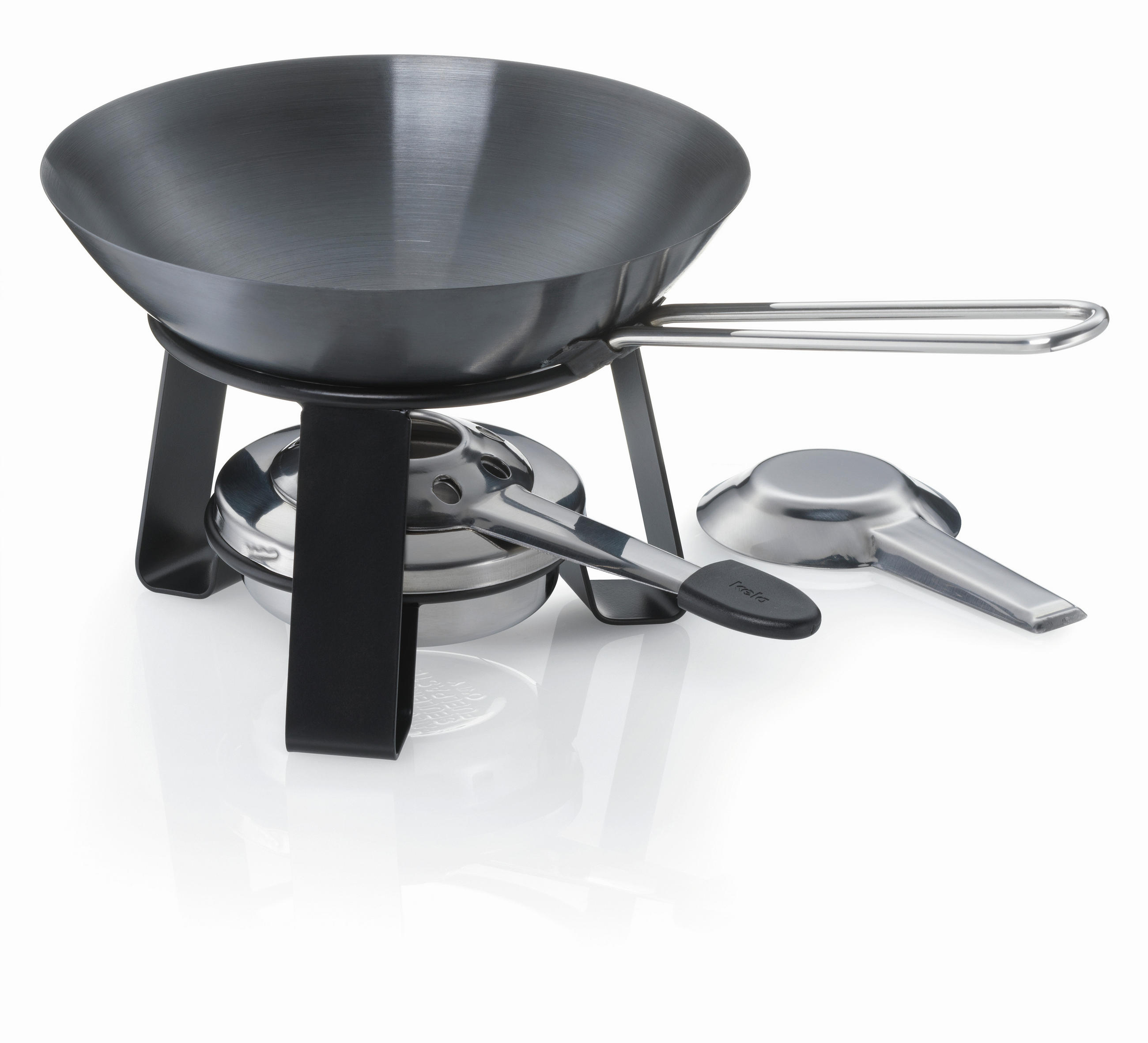 PARTY WOKSET  - Schwarz, KONVENTIONELL, Metall (18/15cm) - Kela