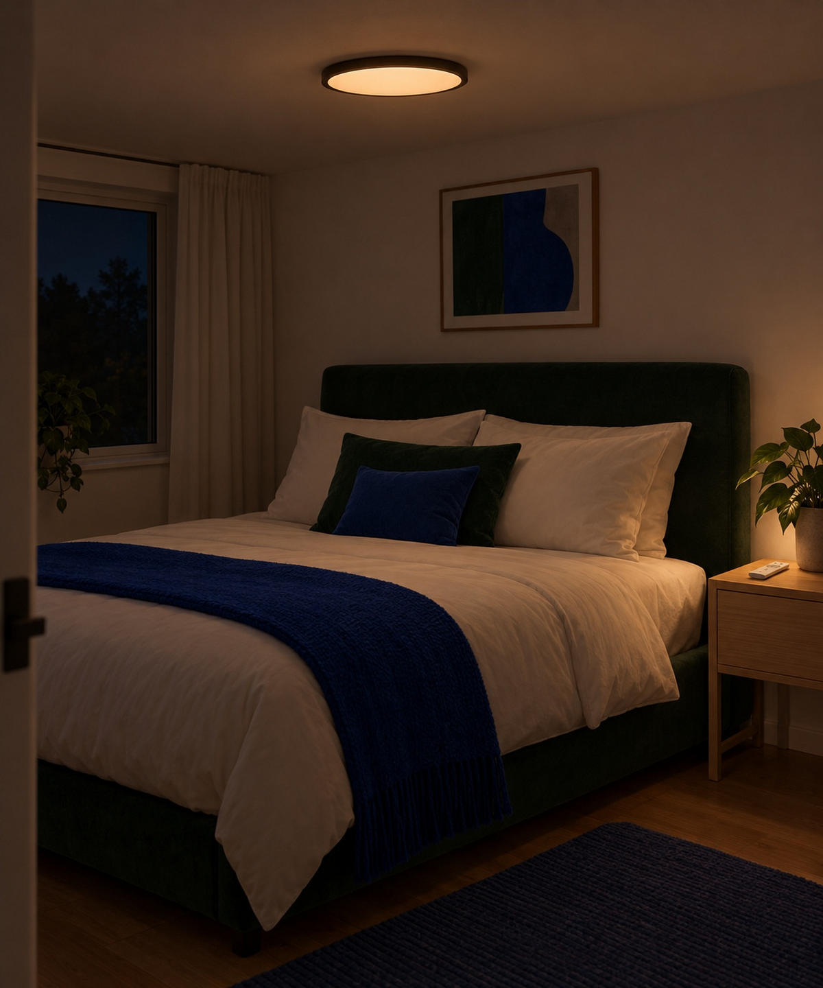 STROPNA LED-SVETILKA   18 W  2700-6500 K 220-240 V  - črna/bela, Basics, umetna masa (29,3/2,9/29,3cm)