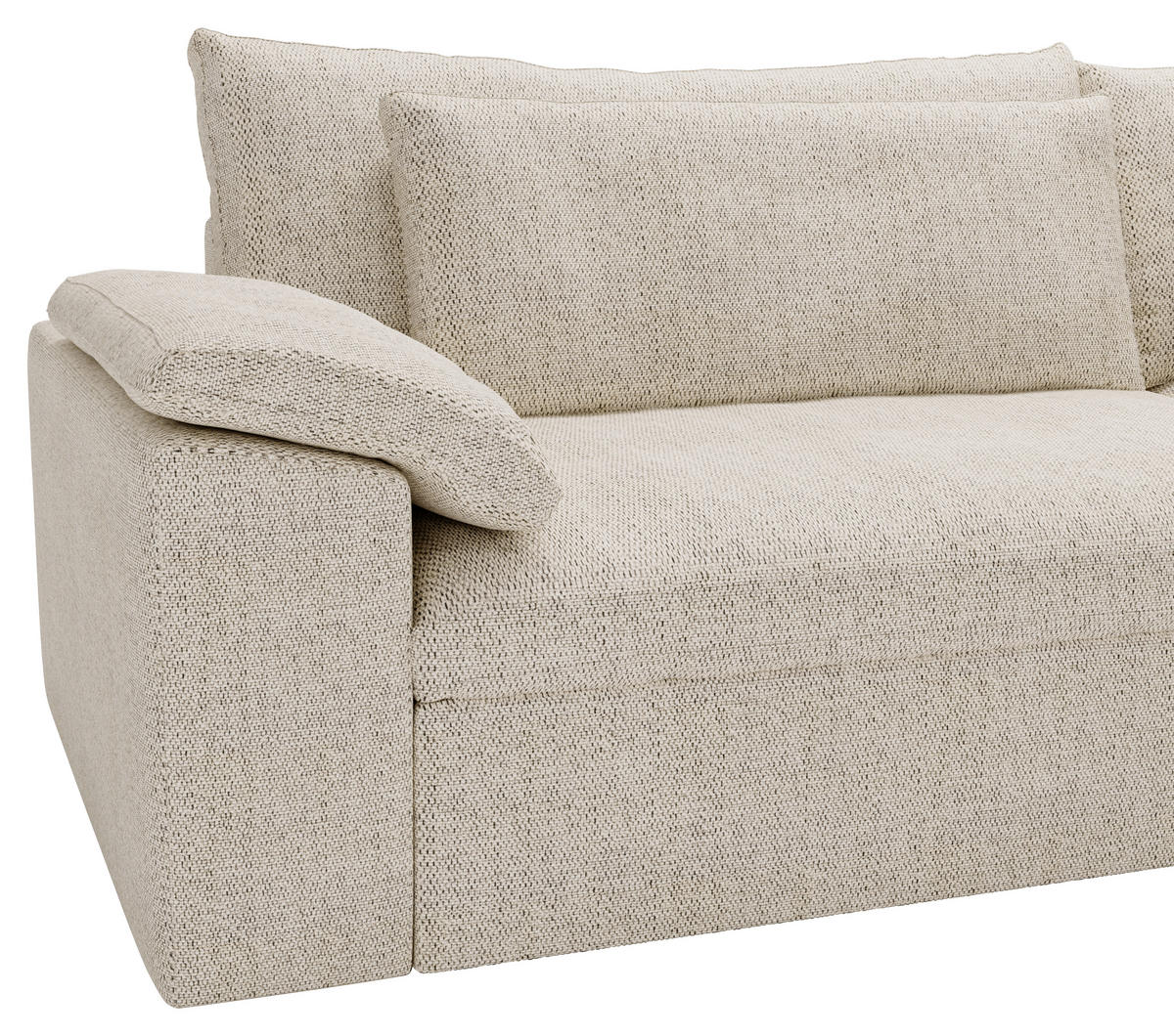 ECKSOFA  in Webstoff Beige  306/198 cm  - Beige/Schwarz, MODERN, Kunststoff/Textil (306/198cm) - Carryhome