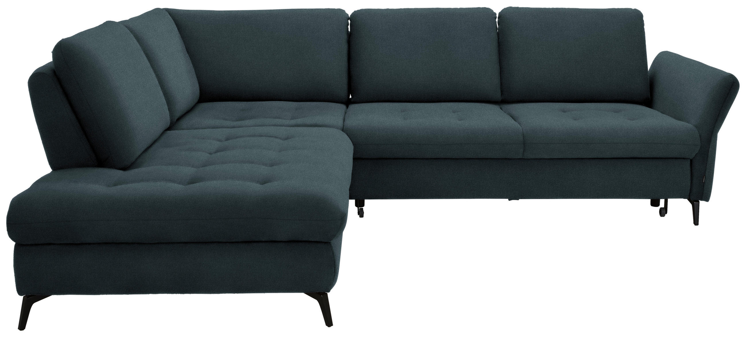 ECKSOFA Blau Flachgewebe  - Blau/Schwarz, Natur, Textil/Metall (233/288cm) - Valnatura