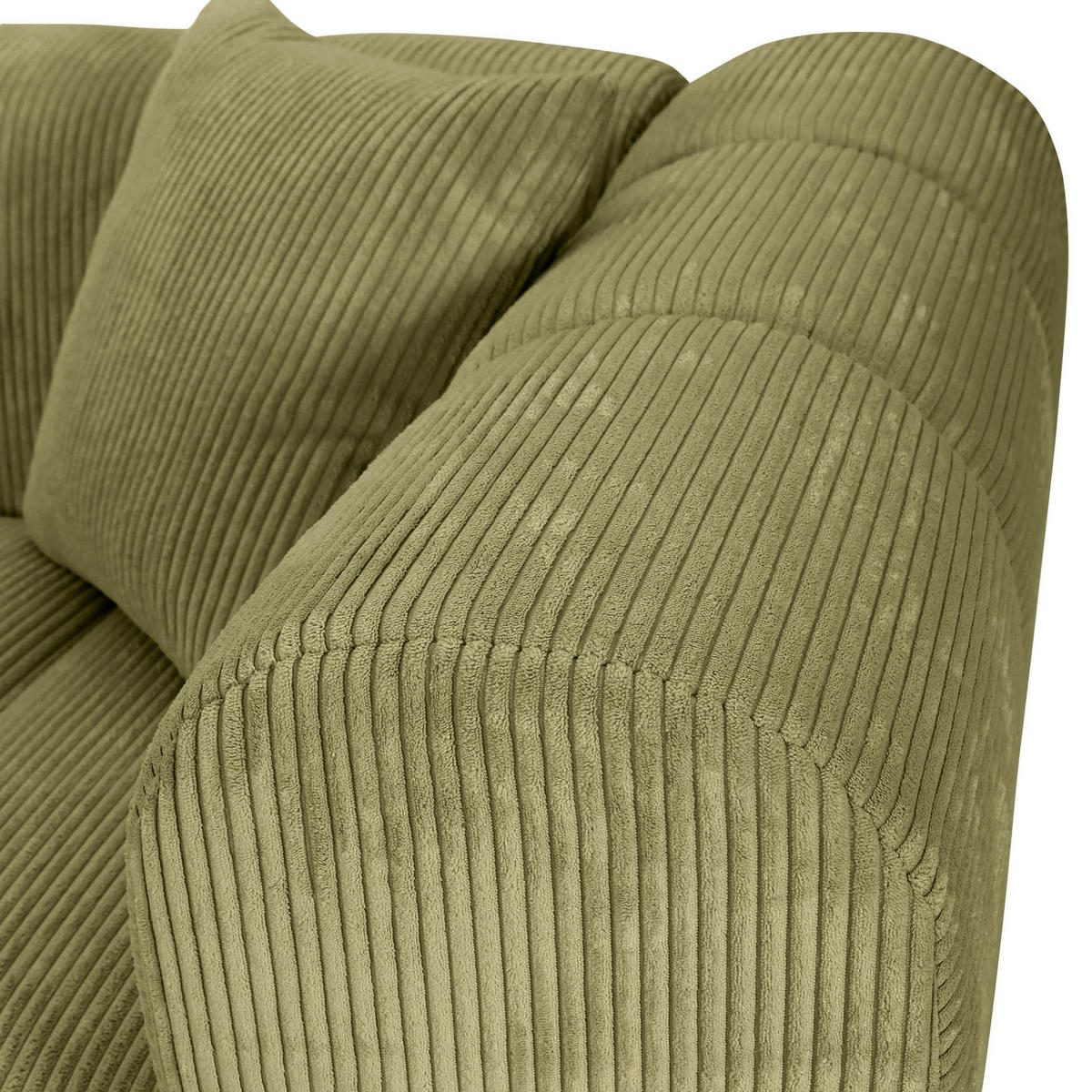 ECKSOFA Hellgrün Cord Zierkissen, Rücken echt  - Schwarz/Hellgrün, KONVENTIONELL, Kunststoff/Textil (162/250cm) - Carryhome