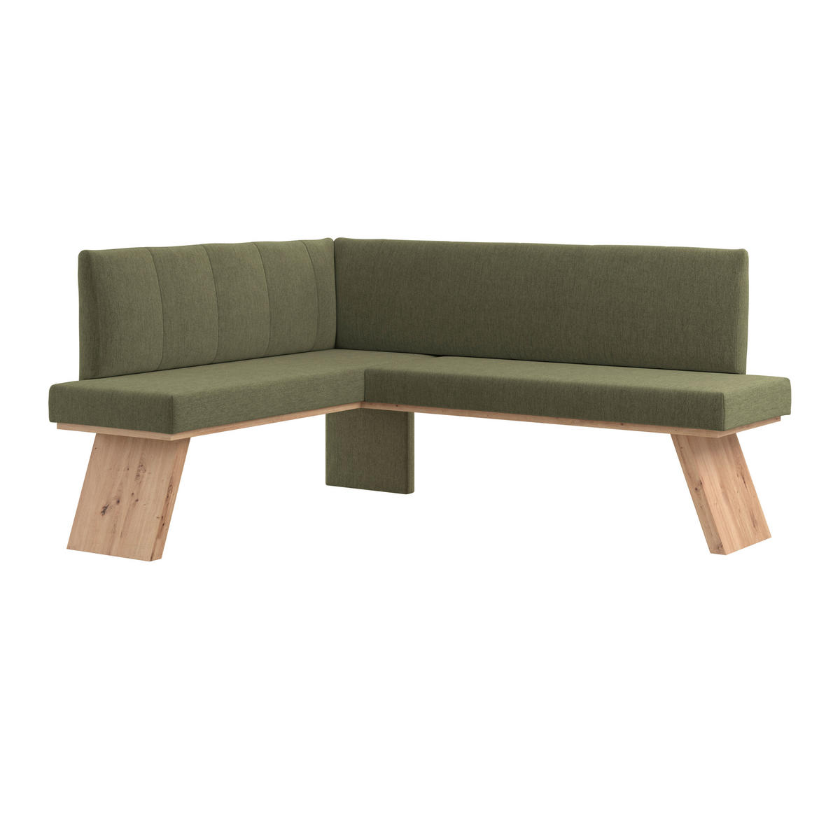 ECKBANK 150/185 cm Webstoff Grün   - Eichefarben/Grün, KONVENTIONELL, Textil (150/185cm)