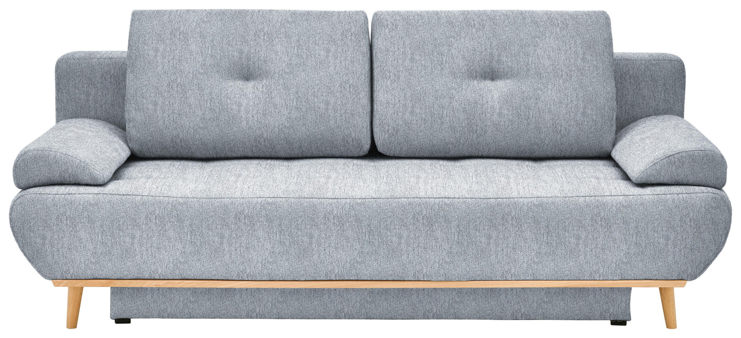 SCHLAFSOFA Flachgewebe Grau  - Beige/Naturfarben, Design, Holz/Textil (200/71/95cm) - Novel