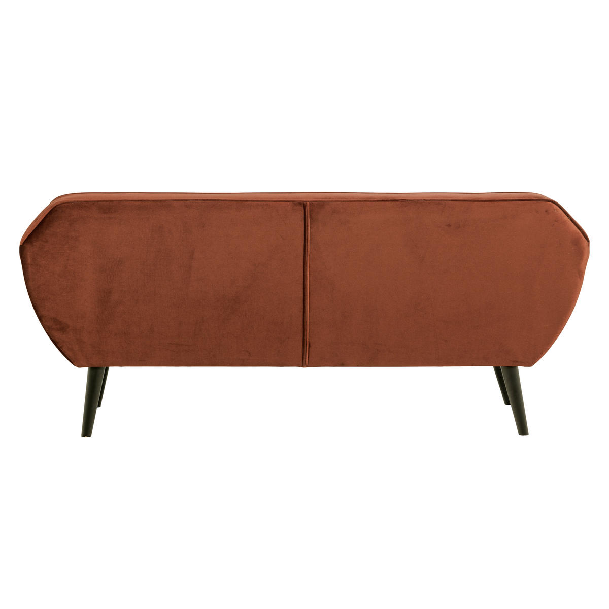 SOFA Rocco Samt Rostfarben  - Rostfarben/Schwarz, Design, Holz/Textil (187/75/82cm) - Livetastic