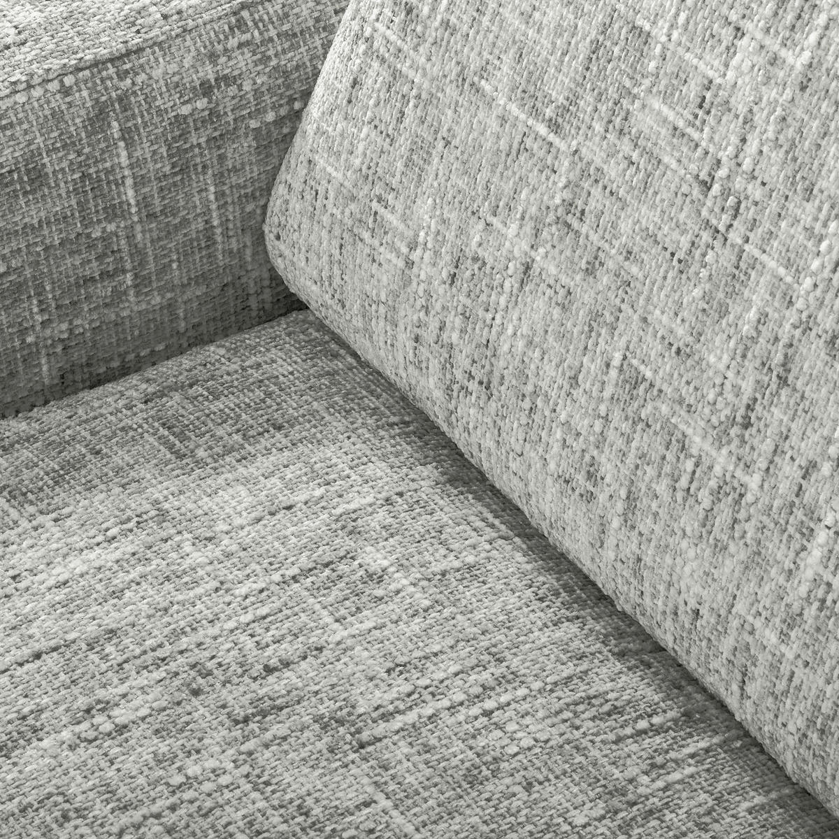 3-SITZER-SOFA Webstoff Grau  - Schwarzchrom/Grau, Design, Textil/Metall (187/85/92cm) - Livetastic
