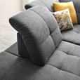 ECKSOFA  in Chenille Grau  240/308 cm  - Schwarz/Grau, Design, Textil/Metall (240/308cm) - Xora