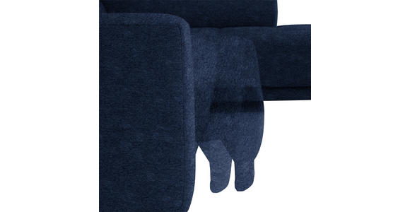 ECKSOFA in Mikrofaser Dunkelblau  - Schwarz/Dunkelblau, Design, Textil/Metall (301/207cm) - Xora