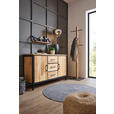 SIDEBOARD Akazie massiv Akaziefarben  - Schwarz/Akaziefarben, LIFESTYLE, Holz/Metall (130/80/40cm) - Landscape