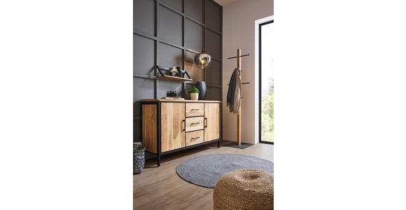 SIDEBOARD in 130/80/40 cm - Schwarz/Akaziefarben, LIFESTYLE, Holz/Metall (130/80/40cm) - Landscape