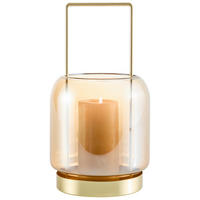 LATERNE - Goldfarben, Design, Glas/Metall (12/22cm) - Ambia Home