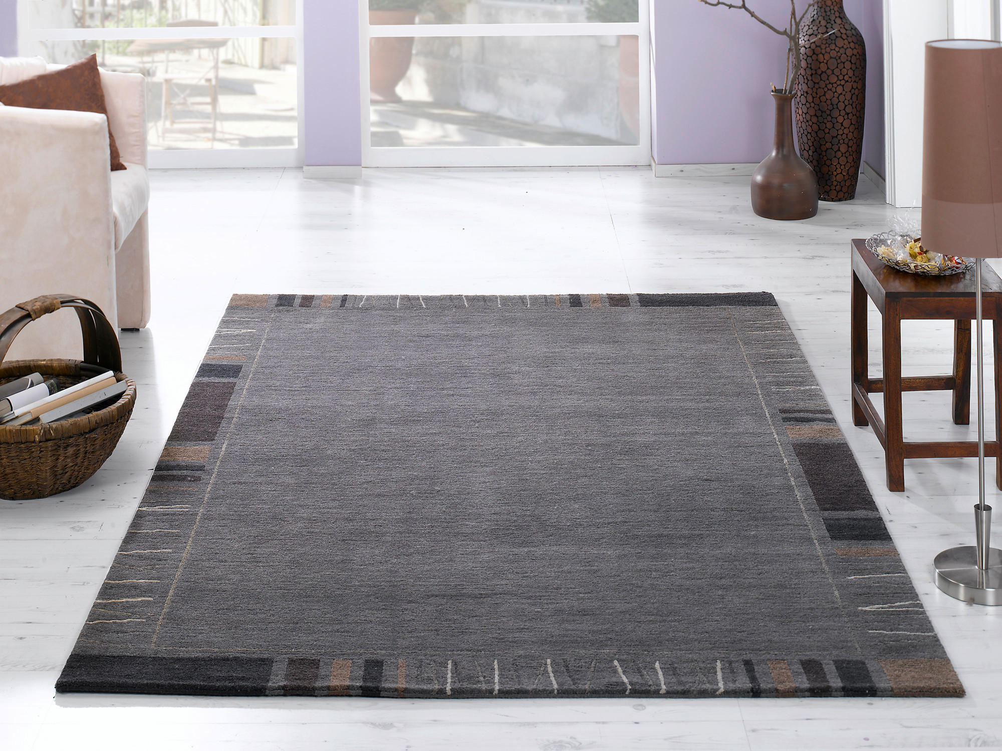 WOLLTEPPICH 200/250 cm Grau, Schwarz  - Schwarz/Grau, Basics, Textil (200/250cm) - Novel